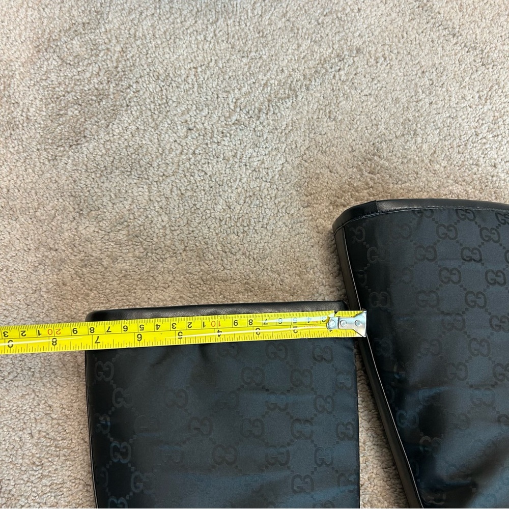 Gucci Black GG Monogram Signature Nylon Canvas Rubber Rain Boots 40 - Picture 5 of 14